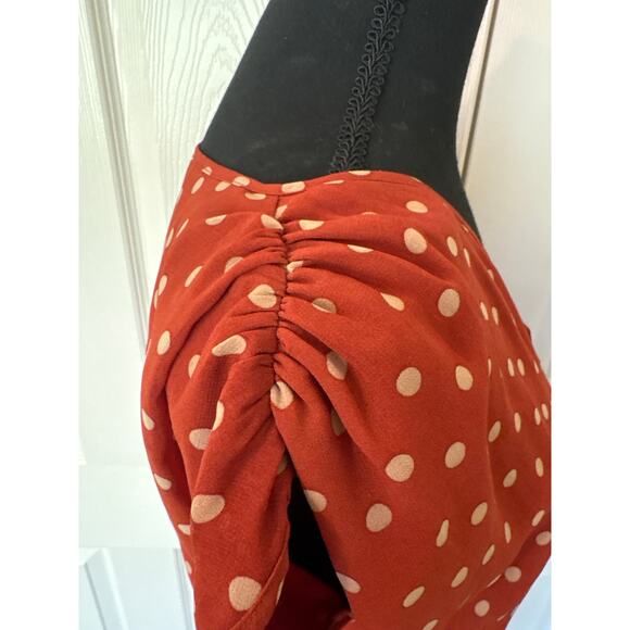 THML Women’s Small Polka Dot Burnt Orange Dress - Picture 4 of 12
